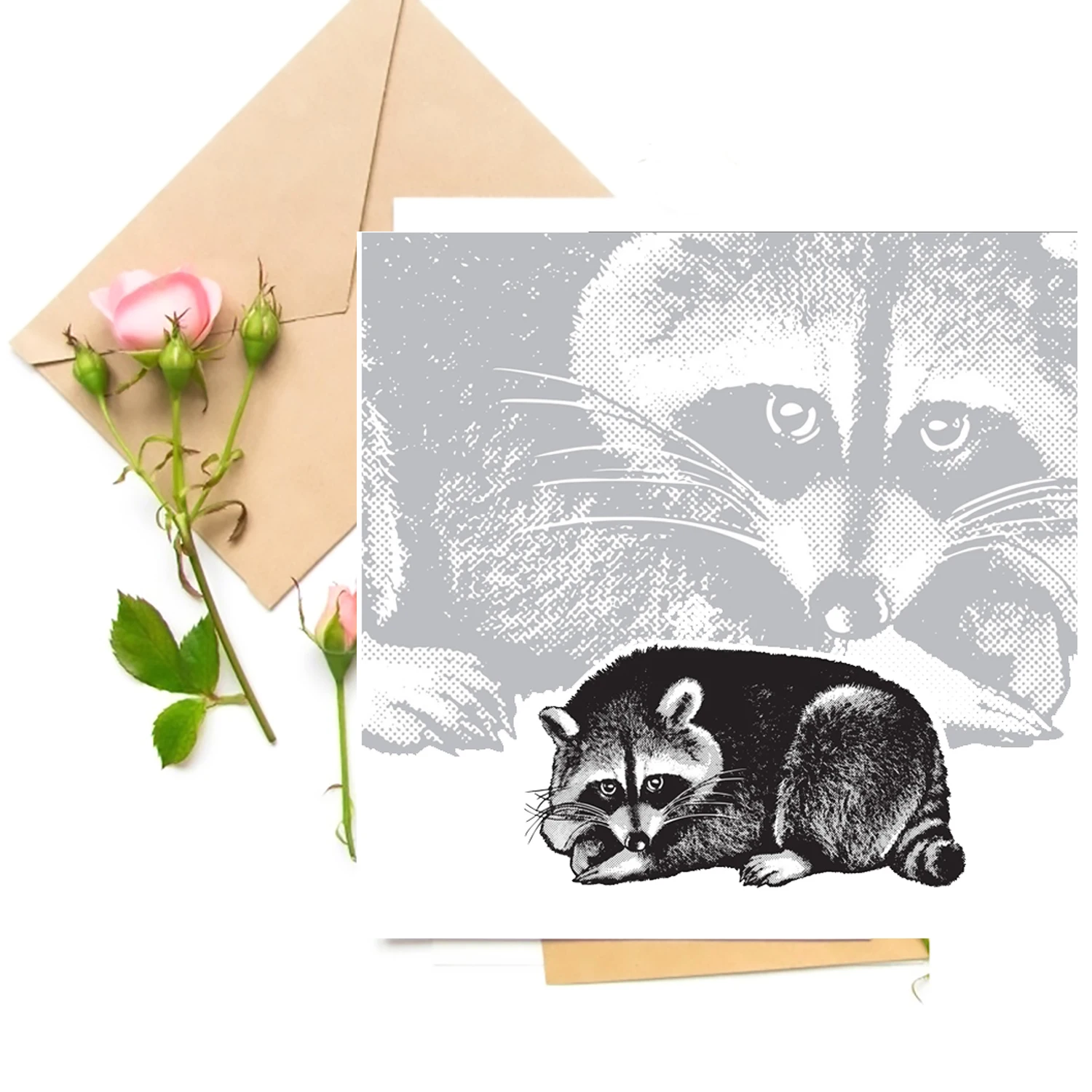 

Raccoon Transparent Clear Stamps For DIY Scrapbooking Card Making Silicone Stamps Fun Decoration Supplies