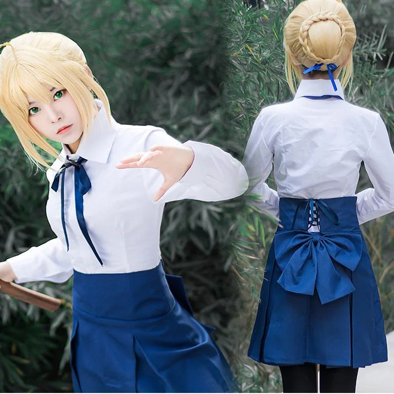 

Женская японская игра-аниме «Fate Stay Night», карнавальный костюм, школьная форма для девочек, комплект JK, костюм, футболки, футболки, юбки, носки с...