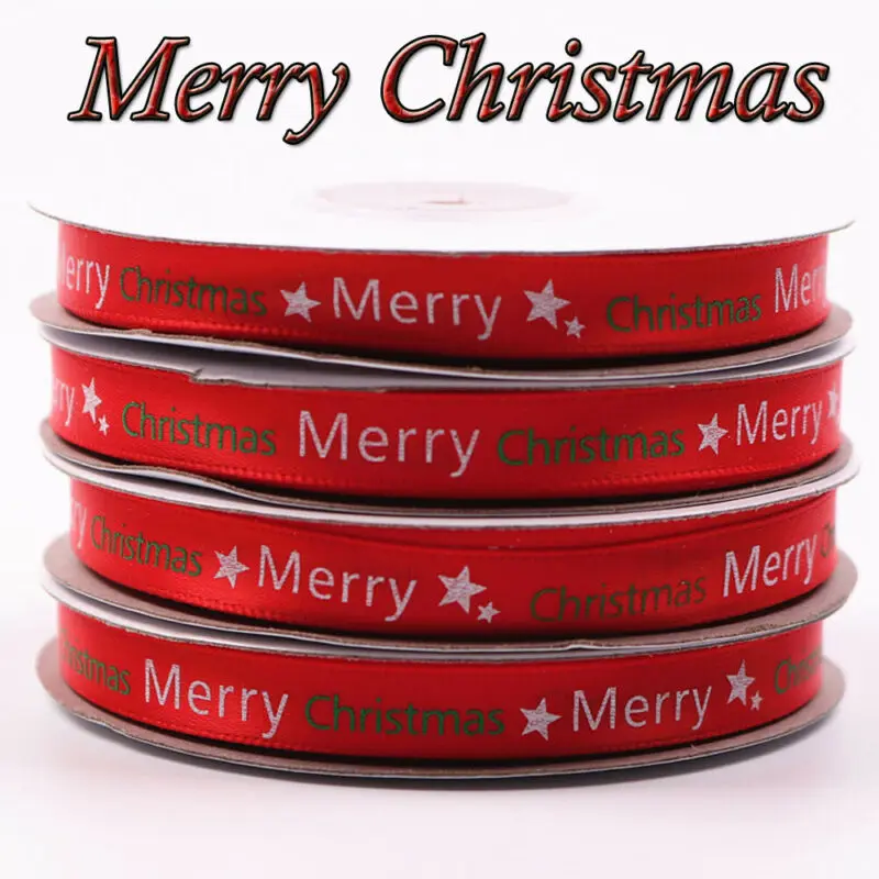 Красная рождественская лента для упаковки подарков на Рождество украшение