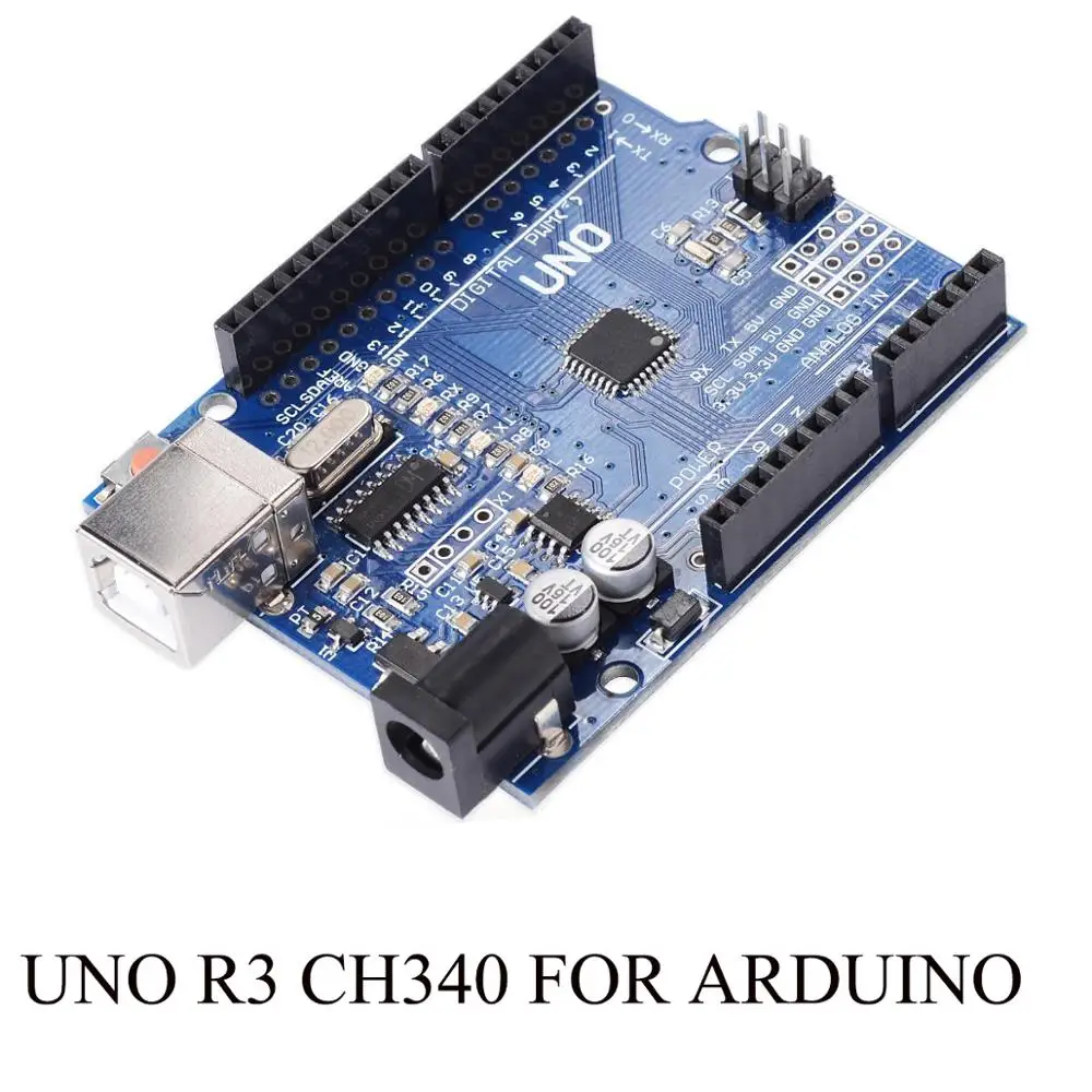 Макетная плата UNO R3 ATmega328P CH340 CH340G для Arduino с прямым штырьком|Аксессуары батарей и