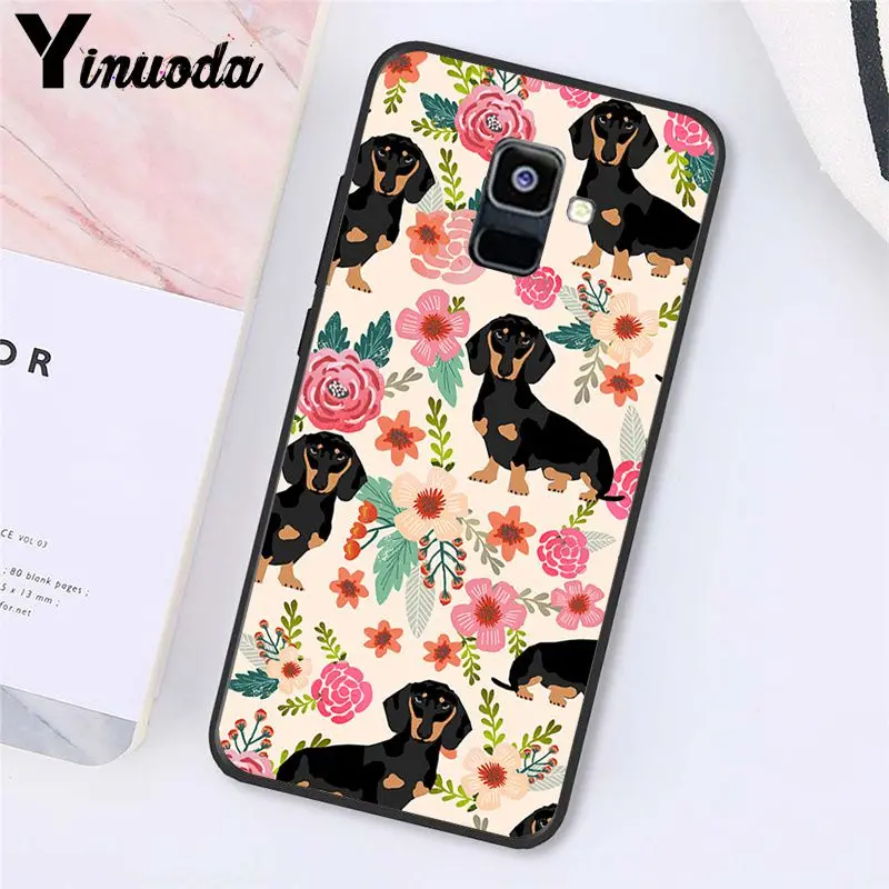 Yinuoda мультфильм Животные собаки таксы, чехол для телефона для samsung Galaxy A7 A50 A70 A20 A30 A40 A8 A6Plus A8Plus A9