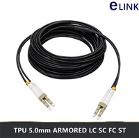 50mtr 2c tpu 5 0mm fiber optic patchcord sm mm waterproof lc sc fc 2 core armored patch lead cable outdoor jumper dx elink