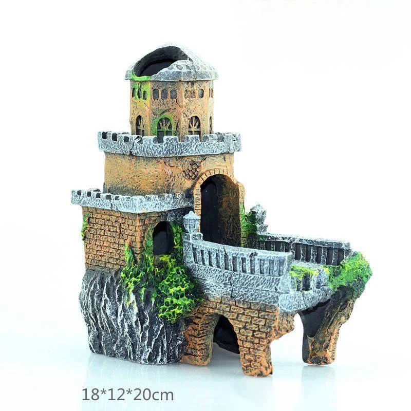 

New Aquarium Decoration Resin Castle House Fish Tank Landscaping Aquarium Decor Landscaping Landscaping Home Decorative Viewing