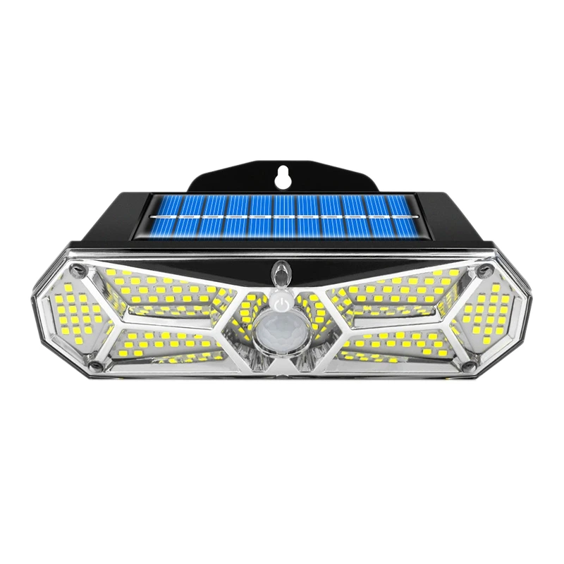 

Уличная лампа на солнечной батарее, водонепроницаемый супер яркий светильник с датчиком движения, 158LED, настенная лампа с 3 режимами для сада...