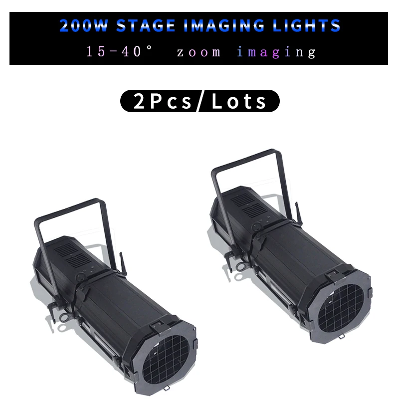 

2Pcs/Lots 200W Stage LED HD imaging light, 15-40° zoom imaging, automatic zoom, suitable for weddings, stage performances