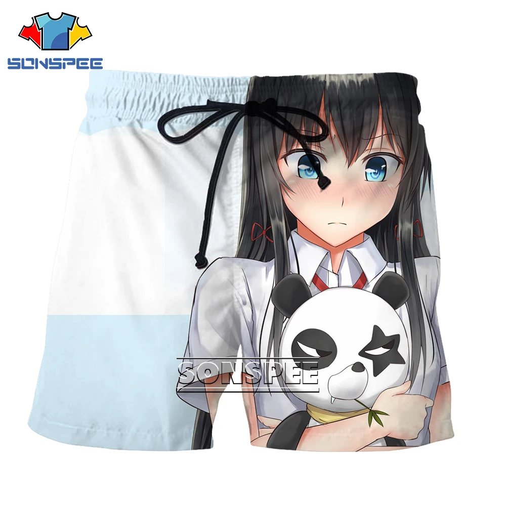 

SONSPEE Kantai Collection Anime 3D printing Fashion Harajuku Summer Streetwear Hawaii Loli Kawaii Casual Beach Shorts Men Short