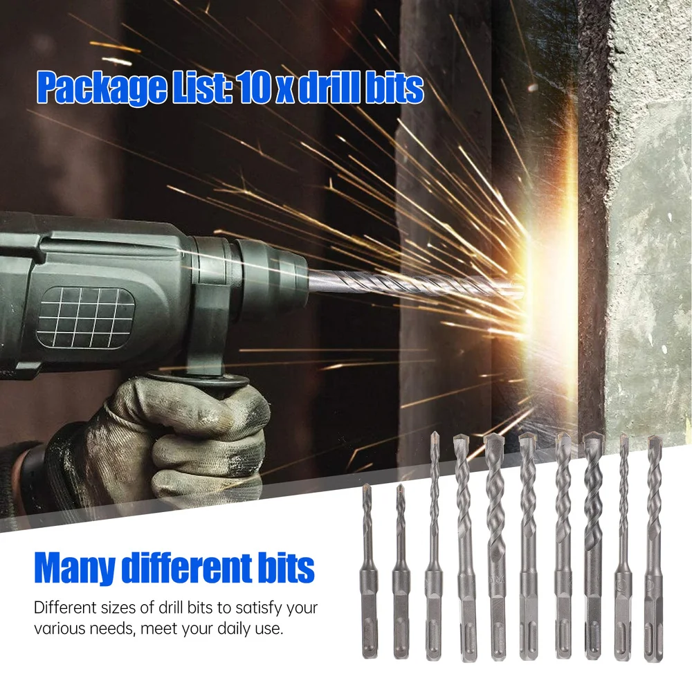 

10pcs Household Drill Bits Practical Drilling Supplies Steel Drill Bits Tools