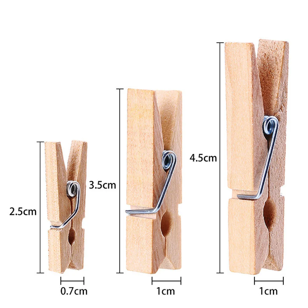 Очень маленький размер шахты 25 мм Мини натуральные деревянные зажимы для фото