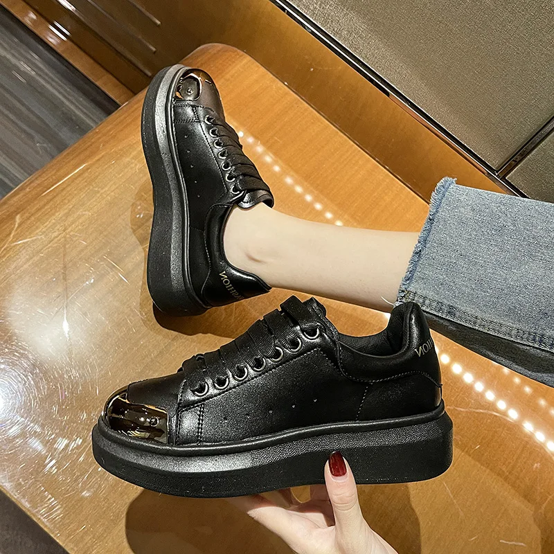 

Casual Woman Shoe Clogs Platform Wedge Basket 2021 Round Toe Small Creepers New Summer Sports Cross Spring Lace-Up Cross-tied PU