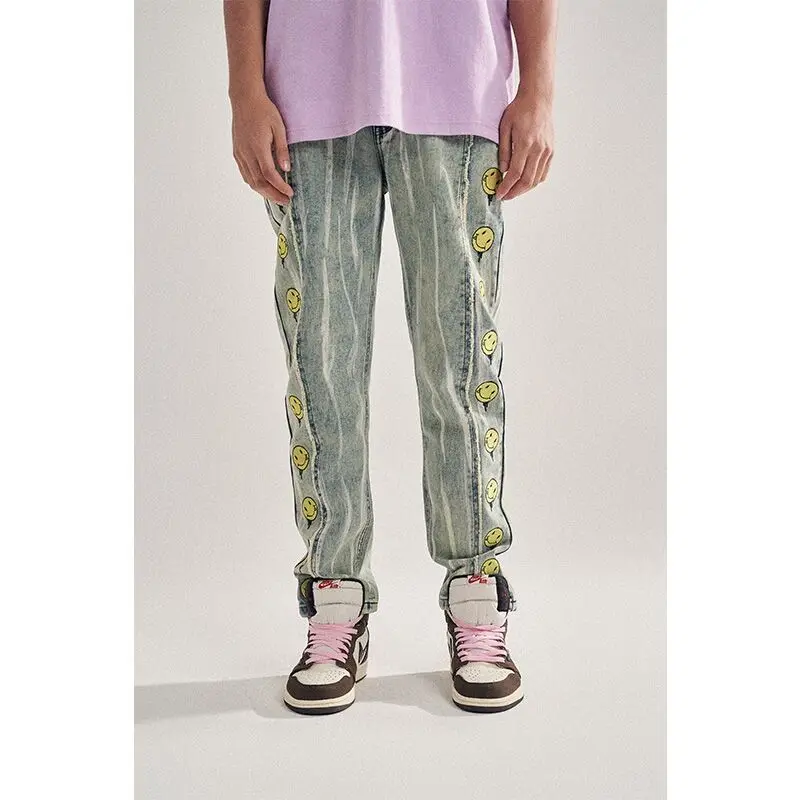 

Men's Embroidered Flower Stretch Jeans Fashion Street style casual slim jeans