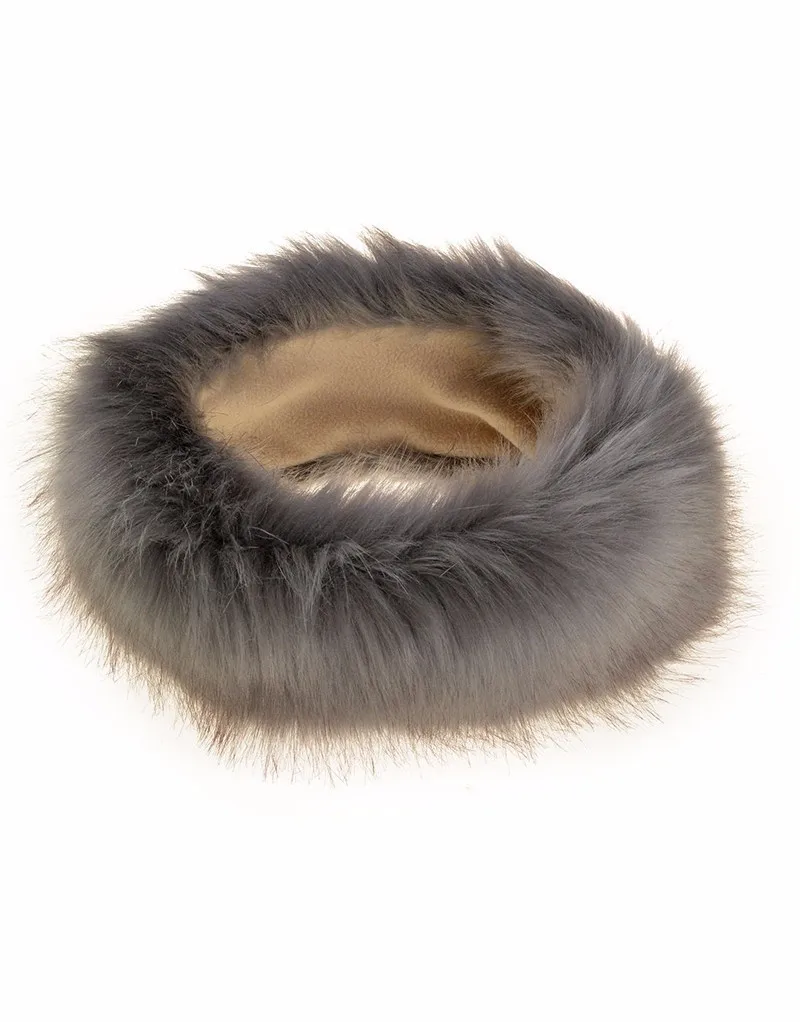 Женская повязка на голову из искусственного меха однотонная зимняя шапка для