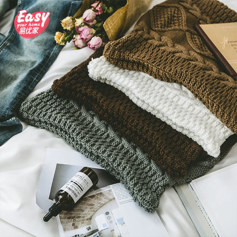 Супер мягкий ручной работы вязаная Подушка 45*45 см сплошной Цвет диван акриловые