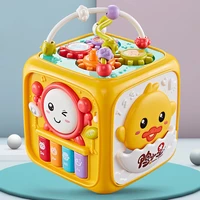 baby musical box toddler funny hand drum toy baby activity cube geometric blocks toy infant sorting music plaything box toy