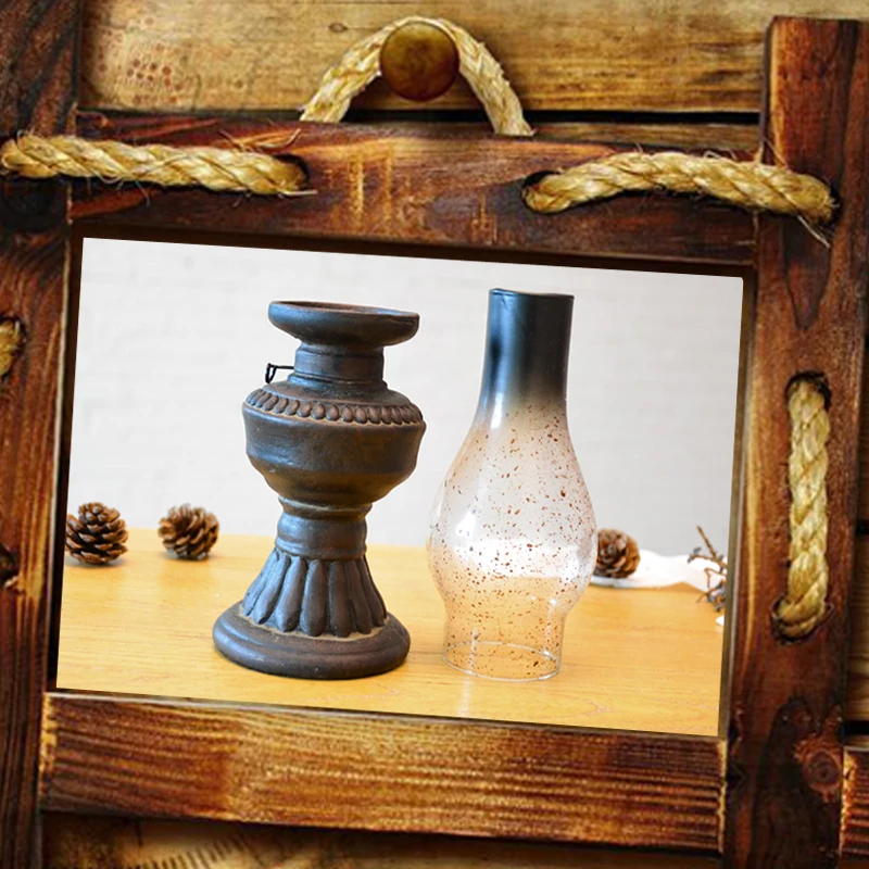 

Vintage Candle Holder Black European Style Glass Candle Holder Farmhouse Wedding Dinner Props Bar Porta Velas Home Decor WF50ZT