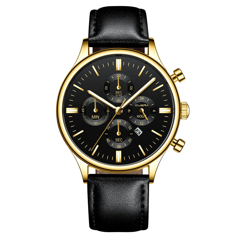 

CUENA 869 Fashion Casual Belt Sports Calendar Mens Watch Trend Luxury Business Waterproof Wristwatches Clock Male
