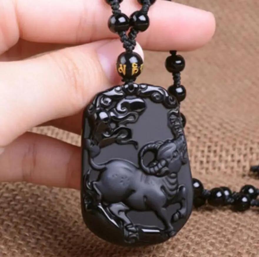 Модные ювелирные изделия бесплатная доставка обсидиан 12 дюймов Зодиак крыса