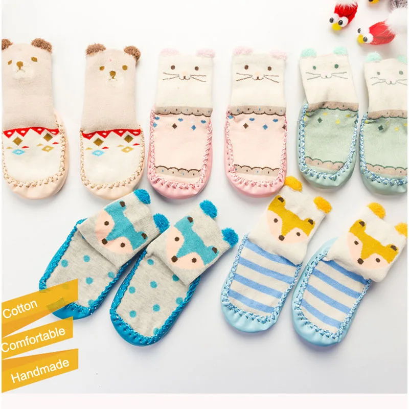 Носки-носки для малышей зимние теплые хлопковые носки новорожденных с