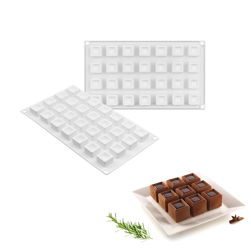 

28 Holes Square Chocolate Mould Silicone Cake Mold For Baking Mousse Pans Cake Decorating Tools Ice Cream Dessert Bakeware Tools