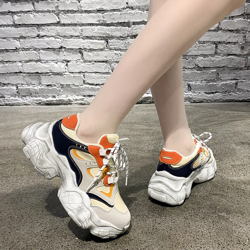 

Lucyever Mix Color Chunky Sneakers Women Breathable Mesh Fashion Platform Shoes Woman Comfortable Running Sport Shoes Female