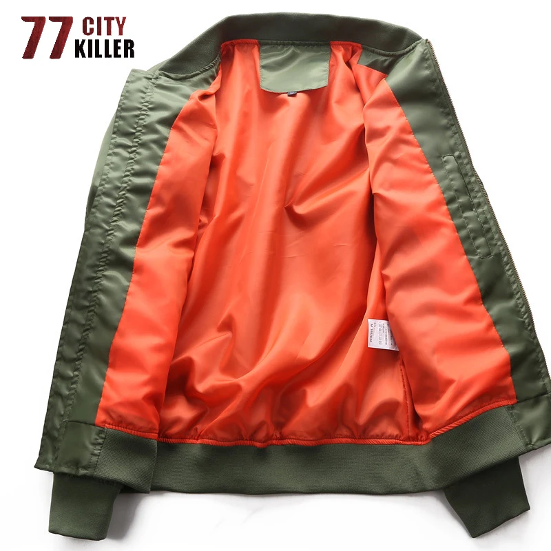 

77City Killer MA-1 Bomber Jacket Men Spring Autumn Outwear Windbreaker Military Jackets Male Casual Pilot Coats Plus Size M-6XL