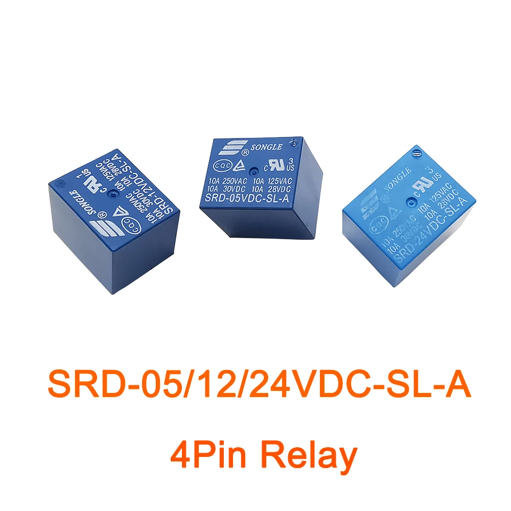 1 шт. 4Pin DC SRD реле 5/12/24V Катушка DPDT 4P Мини Мощность PCB плата SRD-05VDC-SL-A SRD-12VDC-SL-A SRD-24VDC-SL-A