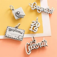 new design stainless steel campus series pendant book stationery style charms for diy necklace bracelet creative jewelry making