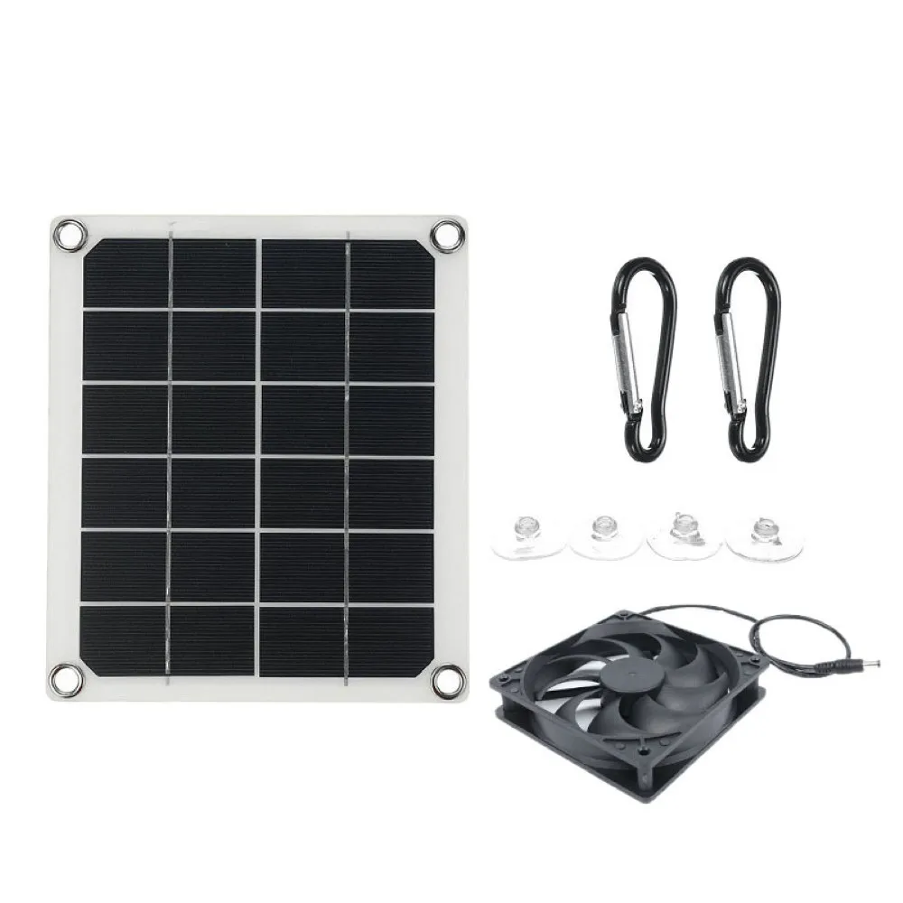 

10W 6V Solar Exhaust Fan 6 Inch Mini Solar Powered Ventilator Fan For Dog Chicken House RV Car Garage Outdoor Indoor