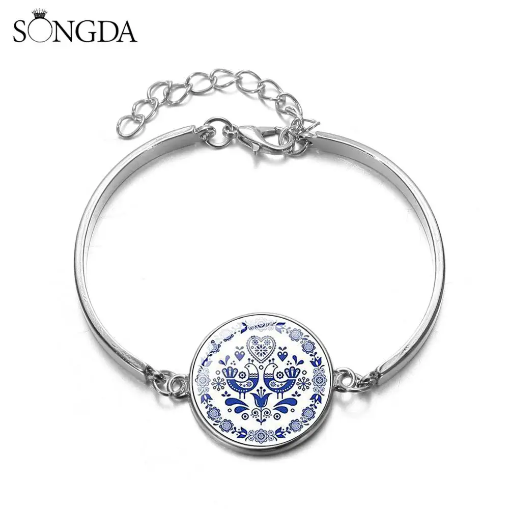 С традиционным цветочным рисунком птица с живописным узором браслеты брелоками