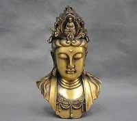 china kwan yin buddha guanyin boddhisattva bust bronze statue