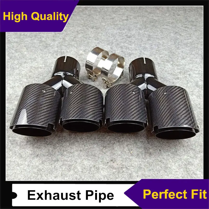 Двойной глянцевый карбоновый наконечник для выхлопной трубы пара смешанных