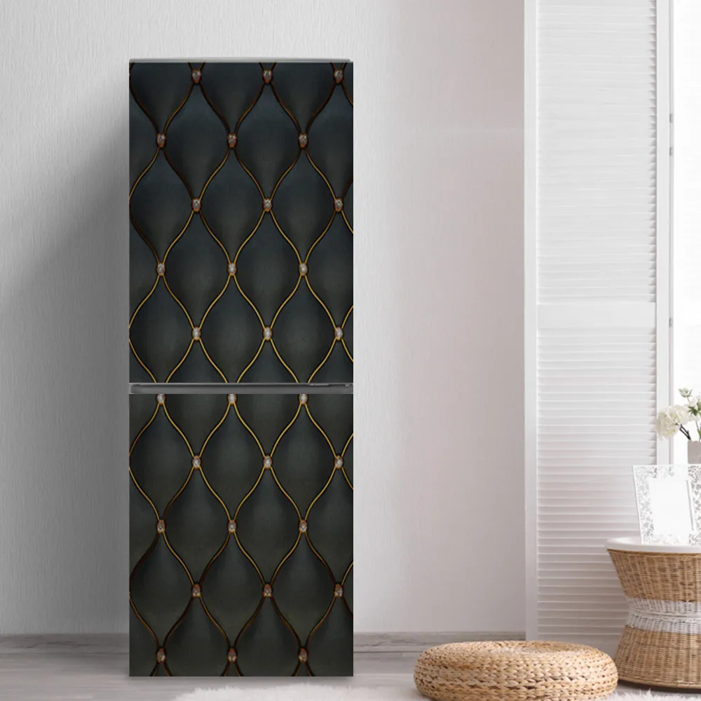 Черный текстуры Art Наклейки на холодильник с запахом морозильник музыка дверь