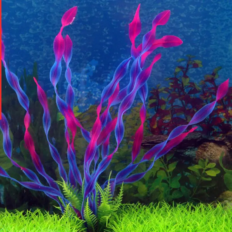 

Purple Green High Quality Artificial Aquarium Submarine Green Grass Fish Tank Ornament Water Plant Decor Ornament