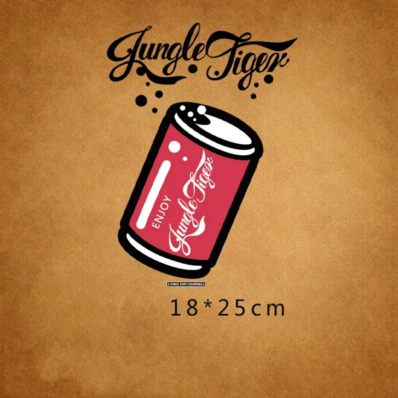 

25x18cm Fashion Drink bottle Iron on Patches For DIY Heat Transfer Clothes T-shirt Thermal transfer stickers Decoration Printing