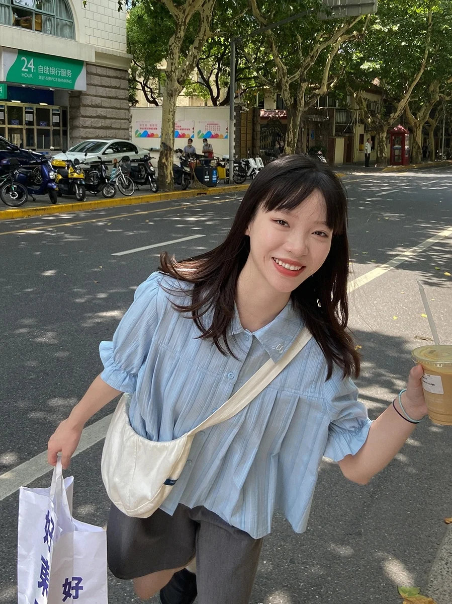 Женская плиссированная рубашка с коротким рукавом кружевной топ в стиле