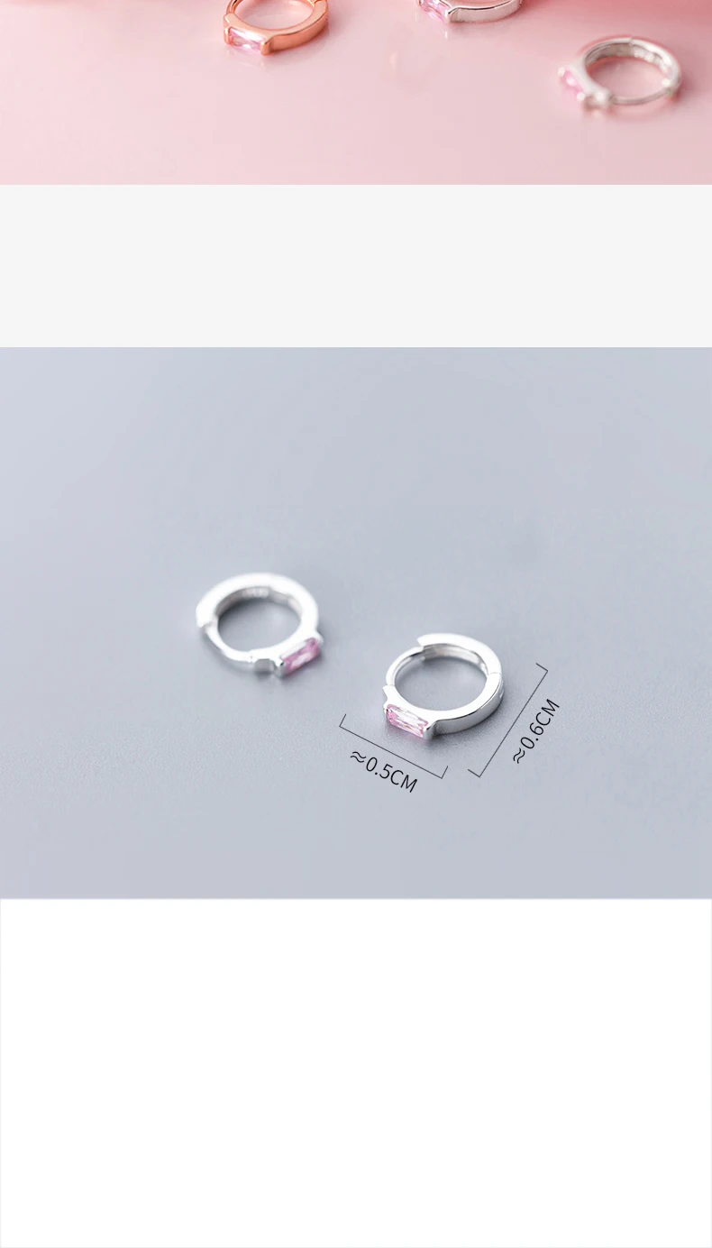 MloveAcc 925 пробы серебряные розовые CZ серьги-кольца серебряные для женщин ювелирные изделия из стерлингового серебра подарок на день Святого Валентина