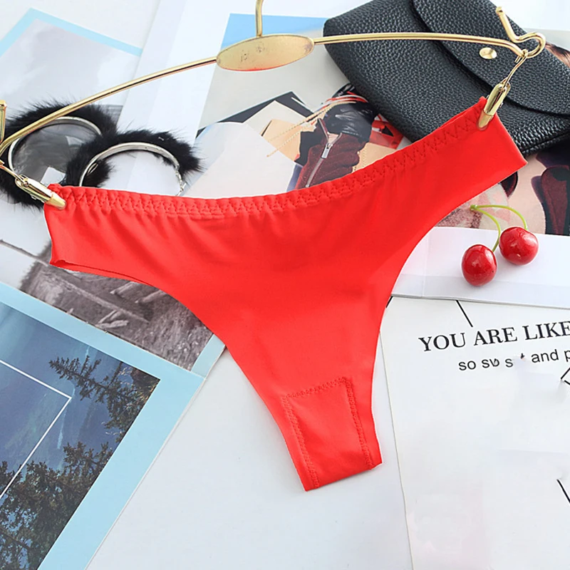 

Women Silk Thongs G String Seamless Panties Female Underwear Sexy Panties Women Low-Rise Lingerie Panty Intimates