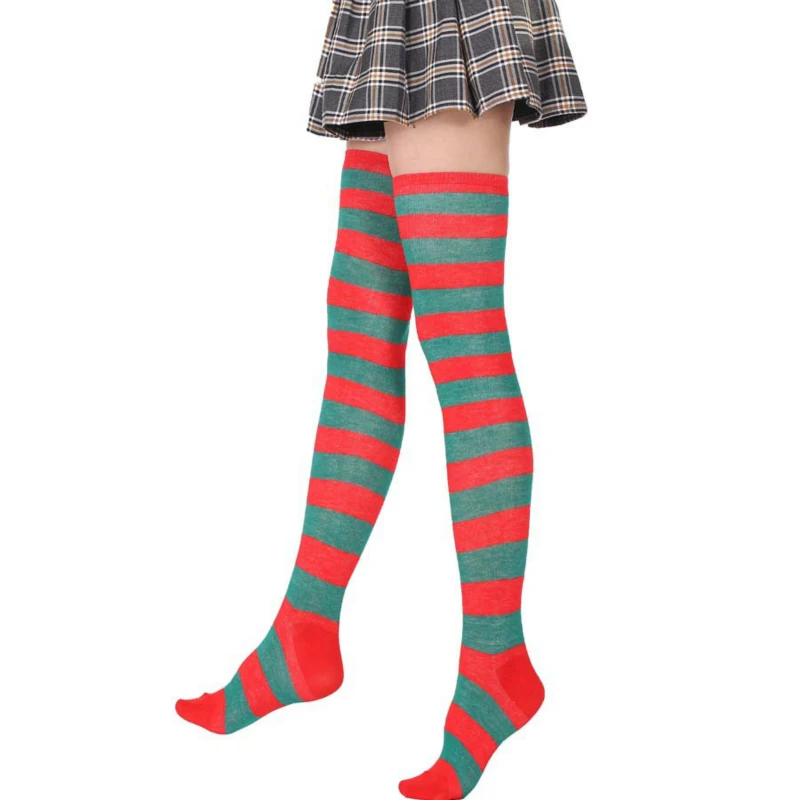 hot new Cute Socks Stockings Women's Japanese-style Blue White Stripe Knee Socks Legs Socks COSPLAY Anime WOMEN'S Socks