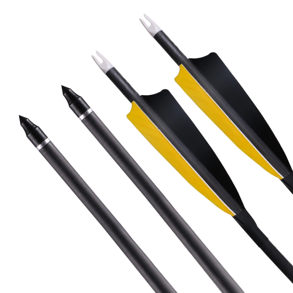 

Toparchery Carbon Arrows Spine 400 For Compound Recurve Bow Hunting Target With Real Turkey Feather Nocks