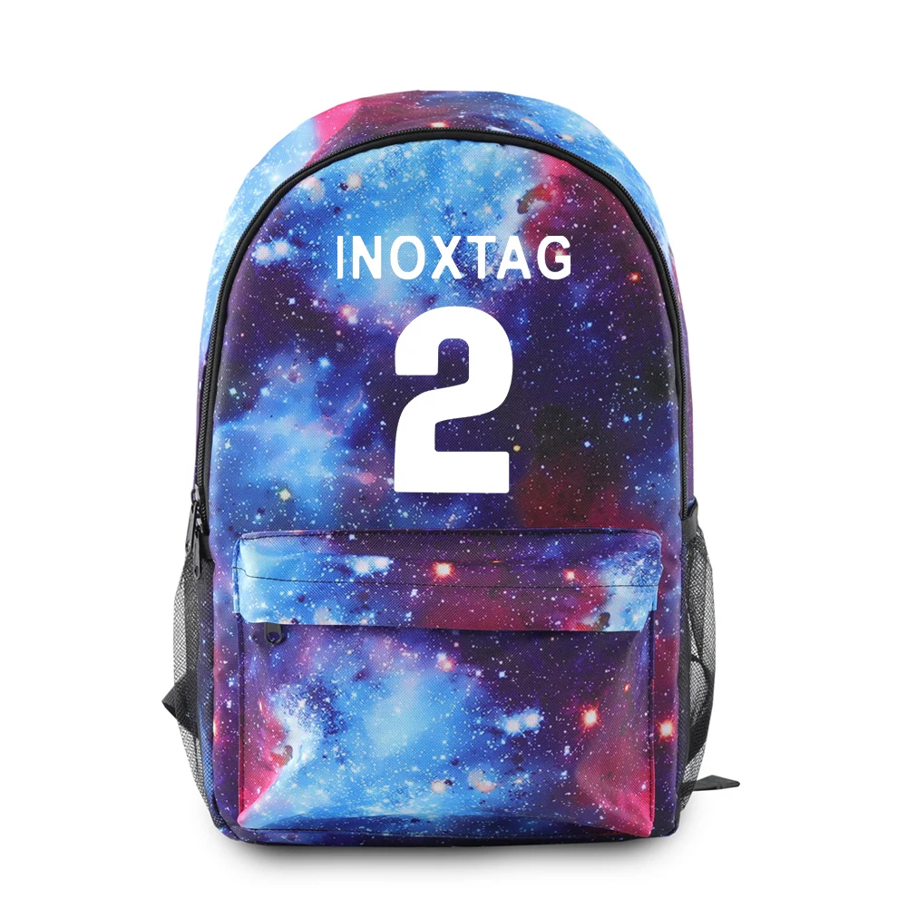 

Inoxtag Oxford Cloth Shoulder Bag Starry Sky Printed Multi-Zipper Bag Casual Girls Student Schoolbag