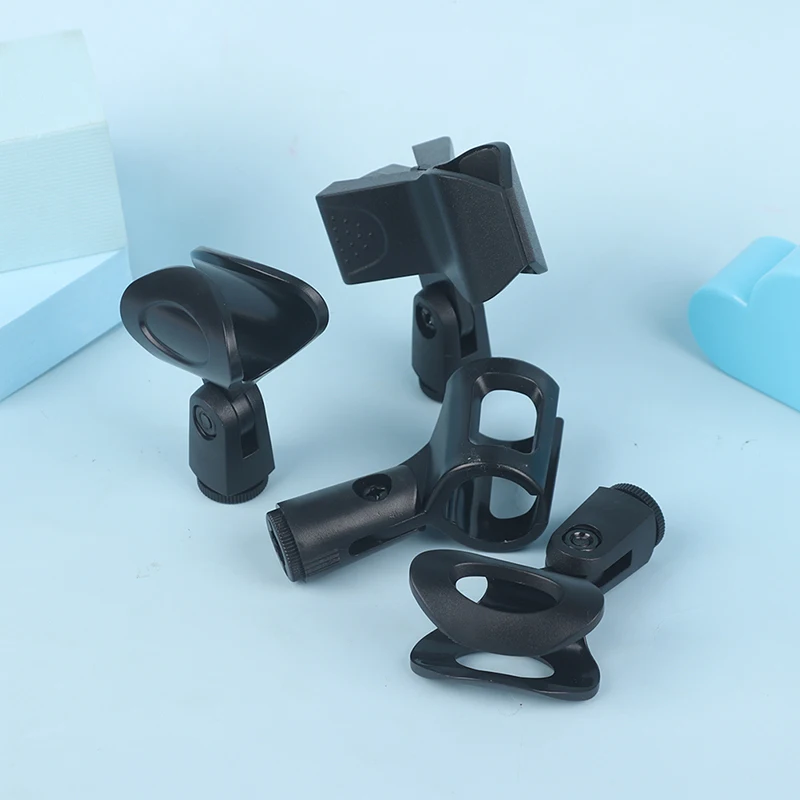 1pc universal microphone clip for shure mic holder handheld microphone wirelesswire mic stand accessory black free global shipping