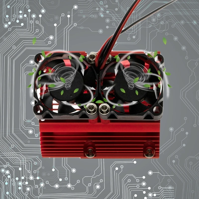

Double Fan Motor Radiator Cooling Fans for SUMMIT E-REVO 1/10 RC Model Car
