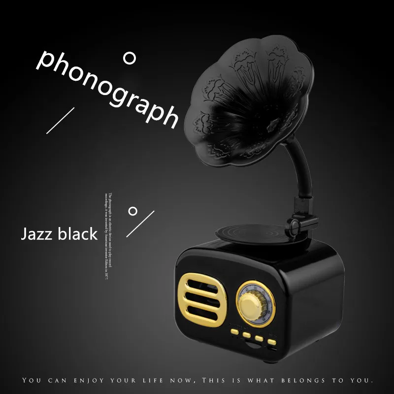 

New Phonograph Mini Wireless Bluetooth Speaker Card Mobile Phone Outdoor Audio TF Card Bluetooth Audio Radio Player FM
