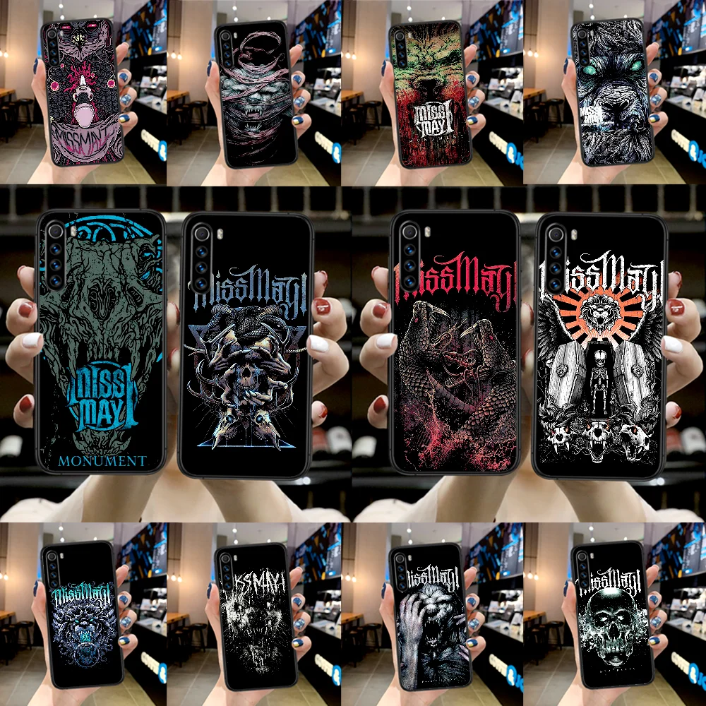 

Miss May I Metal Band Phone Case For Xiaomi Redmi Note 7 8 8T 9 9S 4X 7 7A 9A K30 Pro Ultra black Waterproof Painting Funda