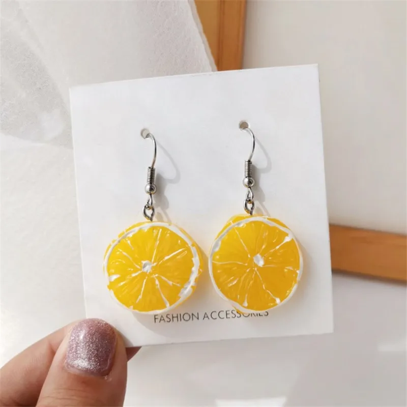 

Summer small fresh and lovely lemon piece eardrop, 2021 new trend fashion woman's earrings party gift jewelry