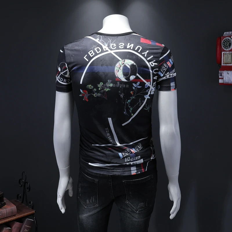 Мужская летняя футболка с коротким рукавом из ледяного шелка модель D252 2020 P50