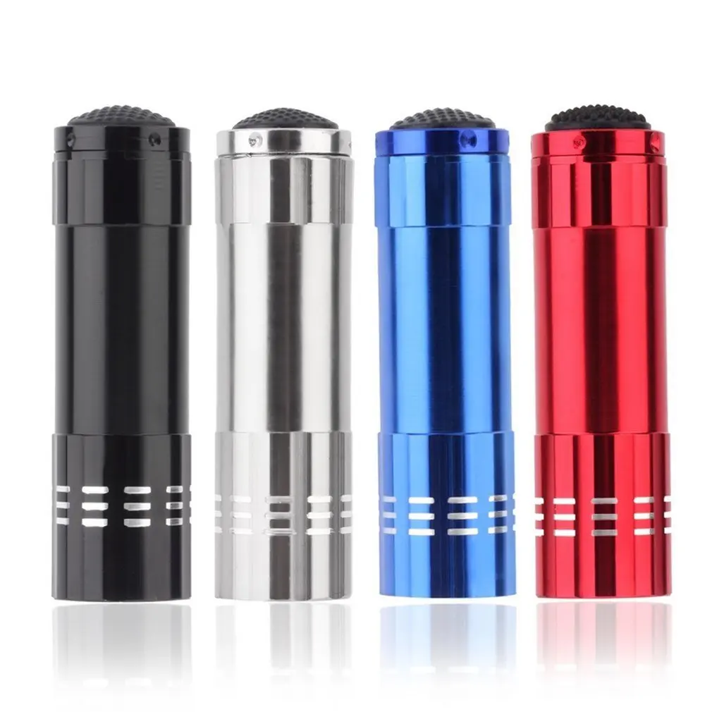 

Ultraviolet 9 LED Flashlight Black Purple light Torch Light Lamp Black AAA Mini Protable Aluminum UV New Year's product Uniques