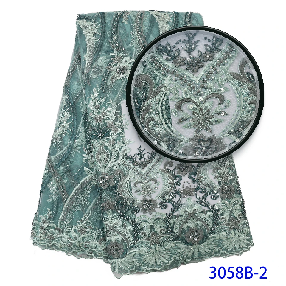 Latest African Guipure Embroidery Beaded Lace Fabric 2019 High Quality Nigerian Sequined French Mesh AMY3058B | Дом и сад