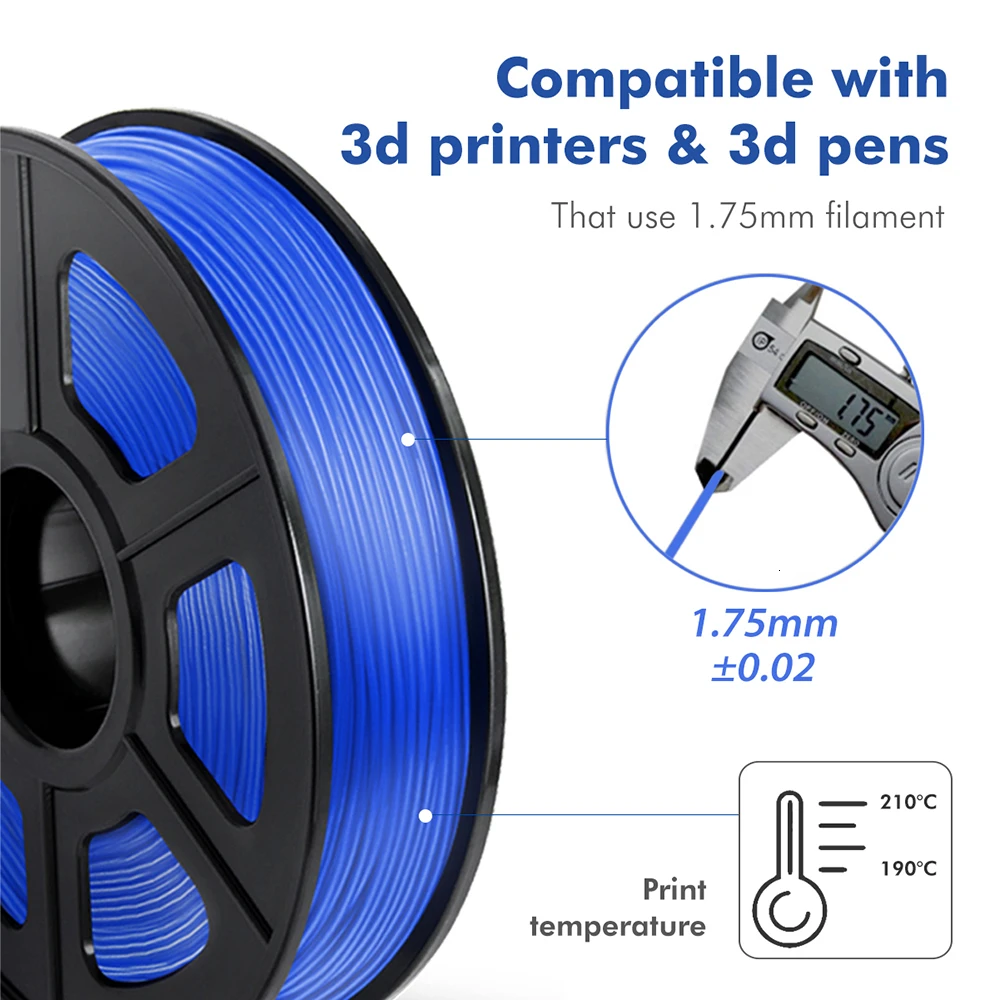 TPU Filament 1KG 1.75MM 3D Printer Filament Flexible Plastic Tolerance-+ 0.02mm High Resilience DIY TPU Case Material