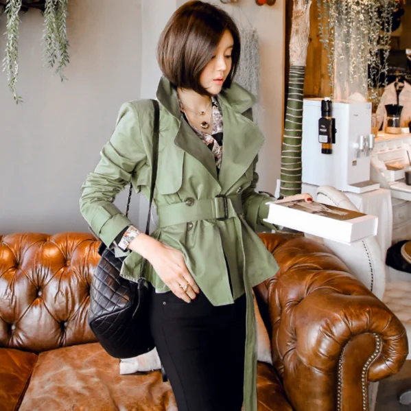 Подиумный дизайнерский Женский Короткий плащ с отложным воротником 2020 Весна OL