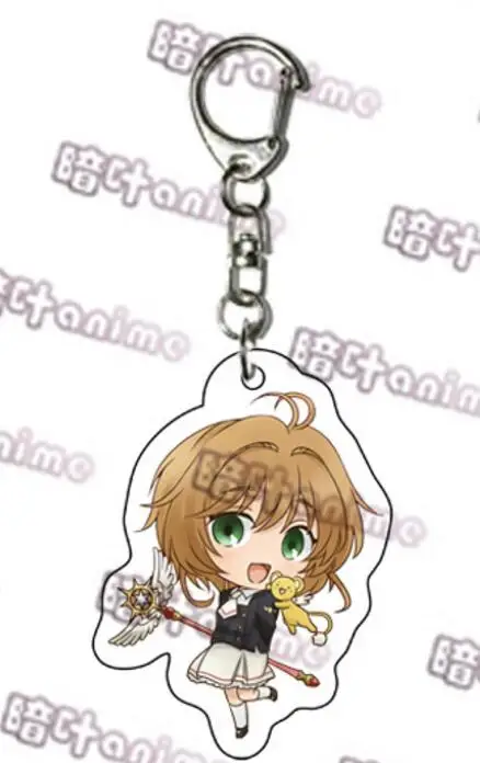 Зеленый Япония Аниме карта Captor SAKURA LI SYAORAN KINOMOTO TOUYA Tsukishiro Yukito Косплей акриловый брелок кулон брелок с игрушкой подарок - Цвет: Зеленый